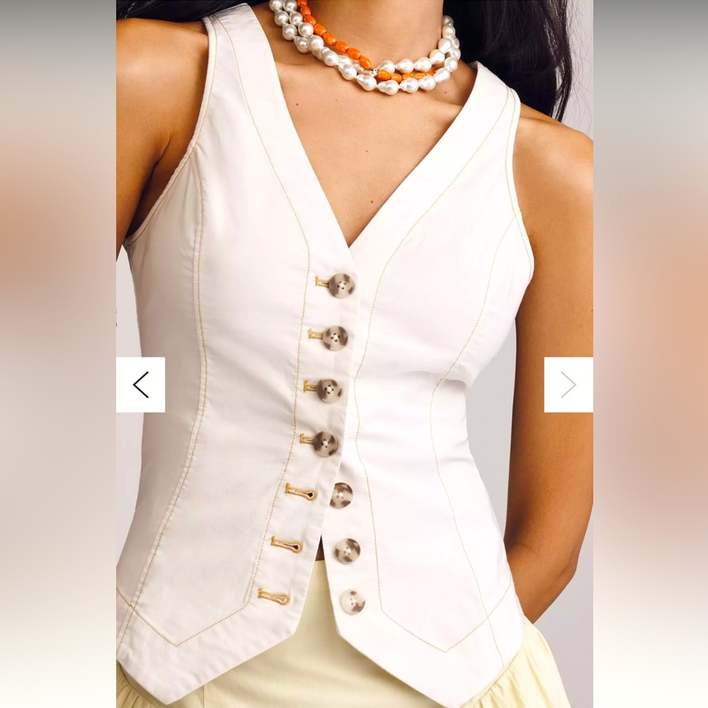 Anthropologie XS Button-Down Vest Top